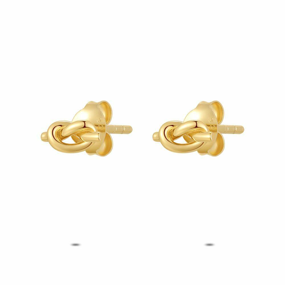 Earrings | 18Ct Gold Plated Silver Earrings, Knot Earrings Earrings