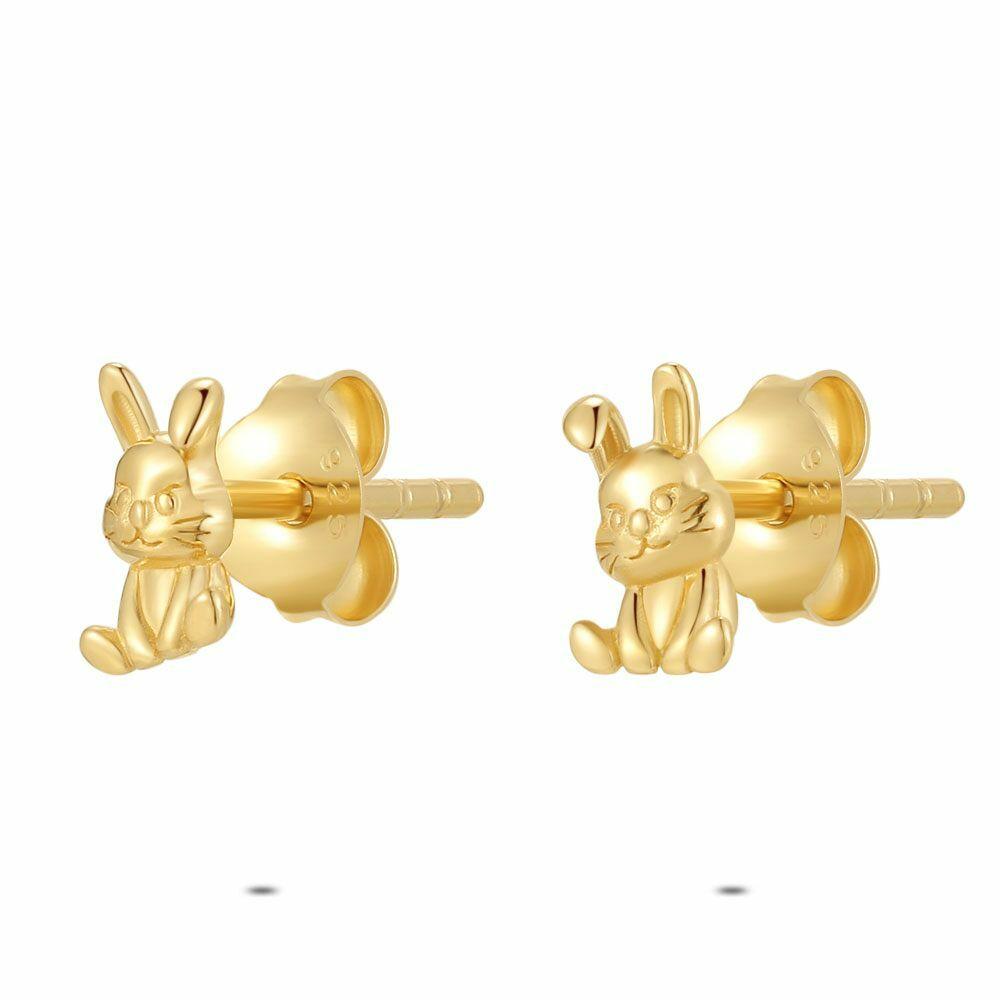 Earrings | 18Ct Gold Plated Silver Earrings, Little Rabbit Earrings Earrings