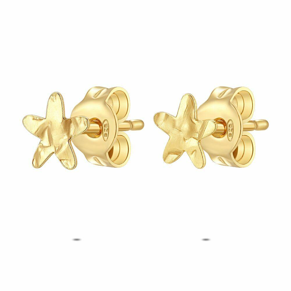 Earrings | 18Ct Gold Plated Silver Earrings, Little Star Earrings Earrings