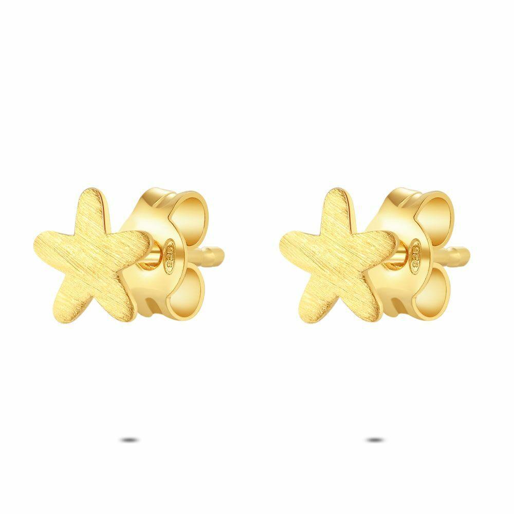 Earrings | 18Ct Gold Plated Silver Earrings, Star Earrings Earrings