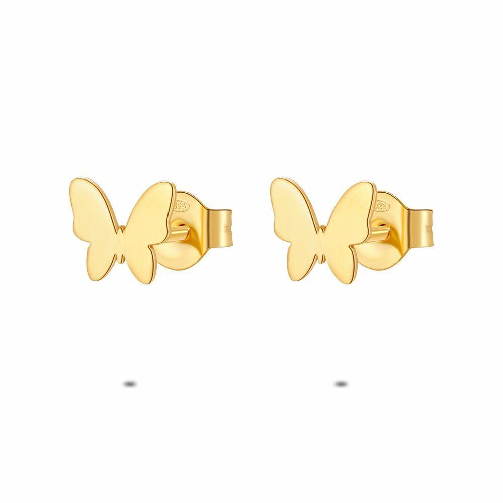 Earrings | Earring Per Piece In 18Ct Gold Plated Silver, Butterfly, 7 Mm Earrings Earrings