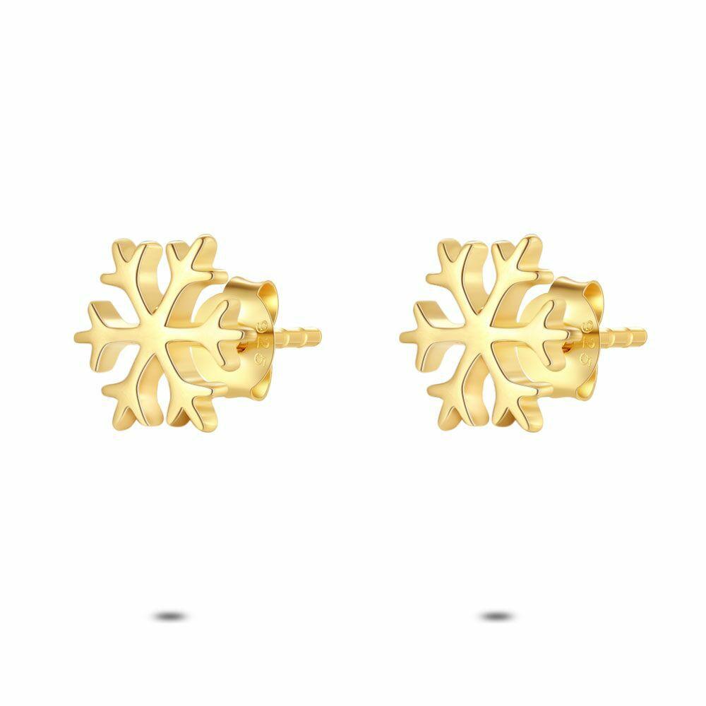 Earrings | Earrings In 18Ct Plaque Gold, Snowflake, 10 Mm Earrings Earrings