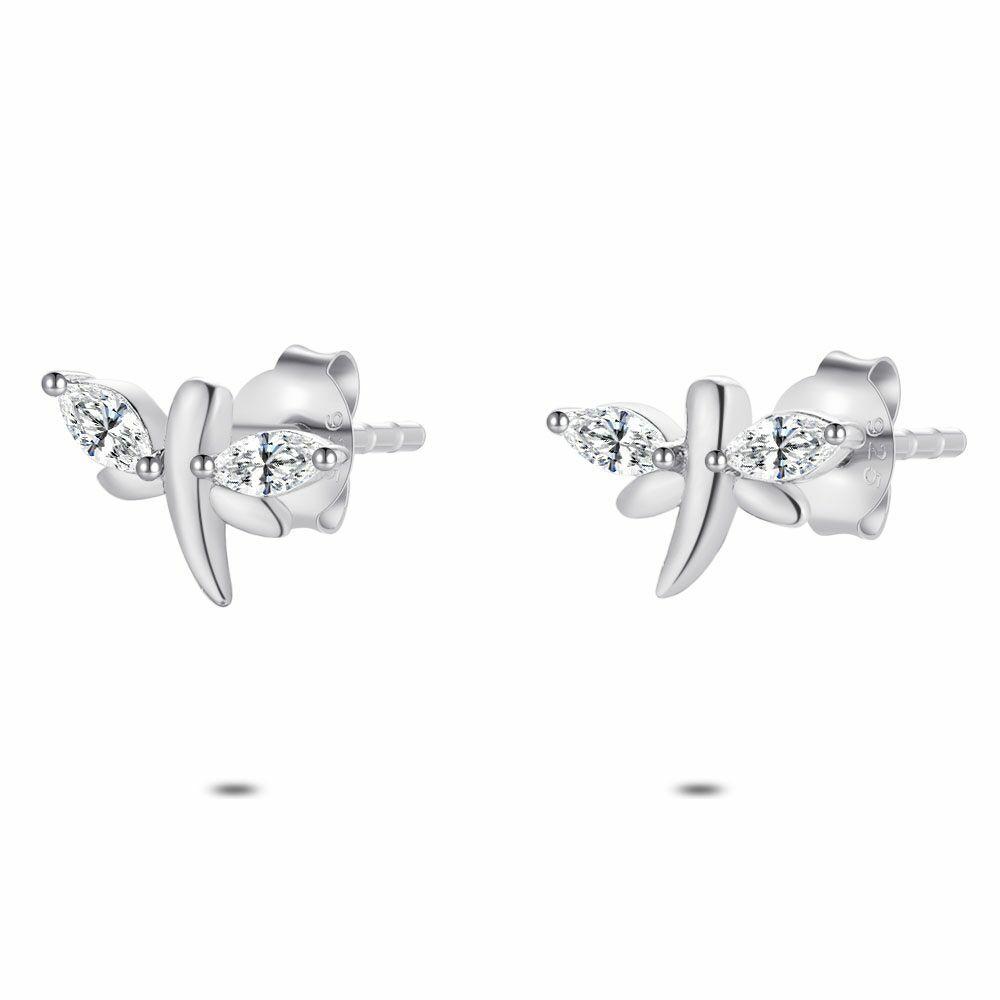 Earrings | Earrings In Silver, Dragonfly 2 Zirconia Earrings Earrings