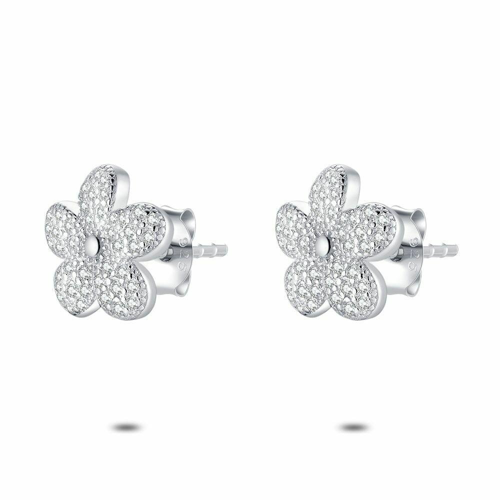 Earrings | Earrings In Silver, Flower, Zirconia Earrings Earrings