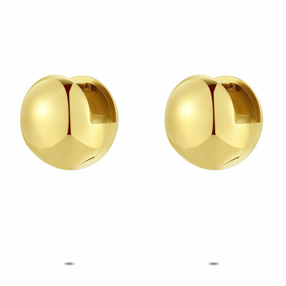 Earrings | Gold Coloured Stainless Steel Earrings, Round Hoop Earring Earrings Earrings