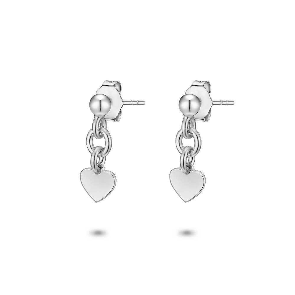 Earrings | Silver Earrings, Dangling Little Heart Earrings Earrings