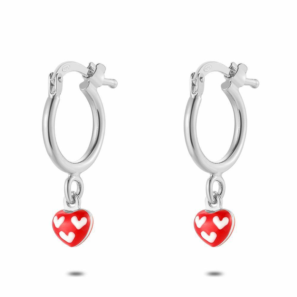 Earrings | Silver Earrings, Earrings With Red Heart Earrings Earrings