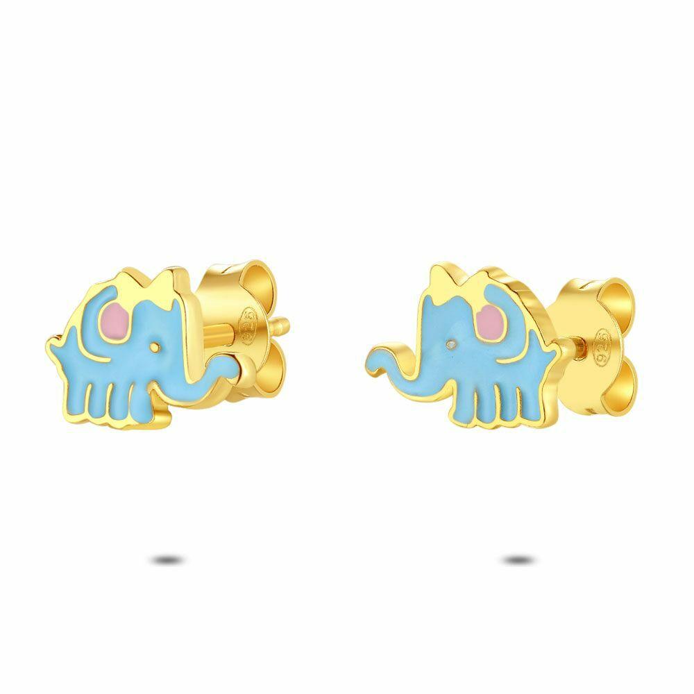 Earrings | Silver Earrings, Gold Tone, Blue Elephant Earrings Earrings