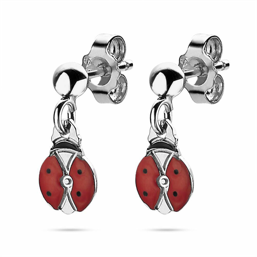 Earrings | Silver Earrings, Hanging Ladybug Earrings Earrings