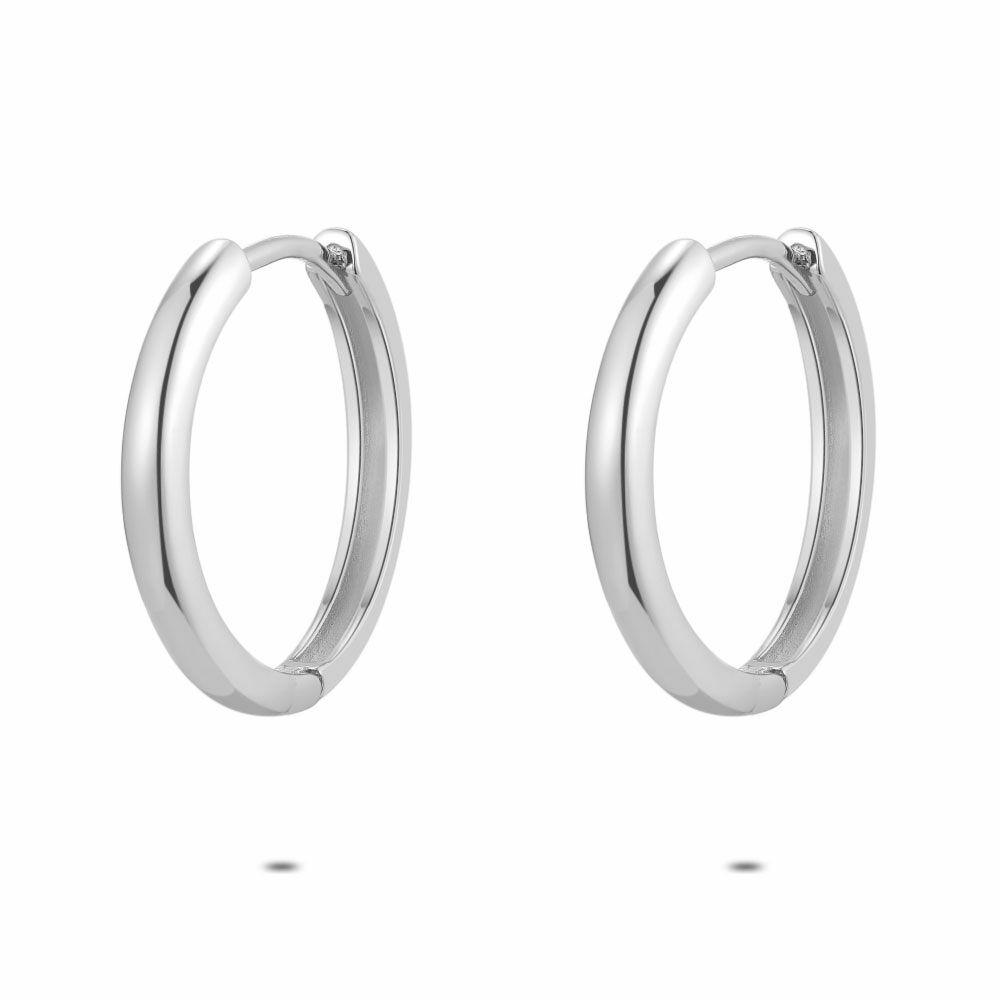 Earrings | Silver Earrings, Hoop 18 Mm Earrings Earrings