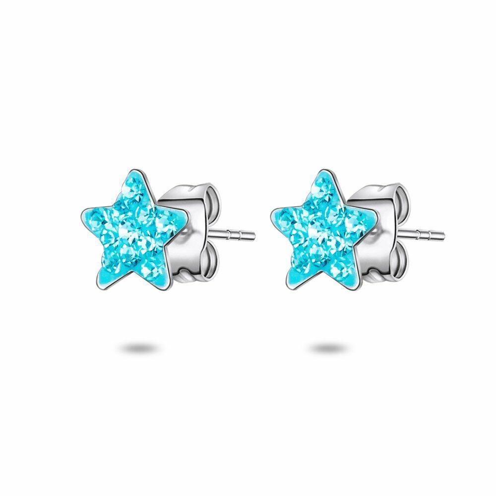 Earrings | Silver Earrings, Light Blue Little Star Earrings Earrings