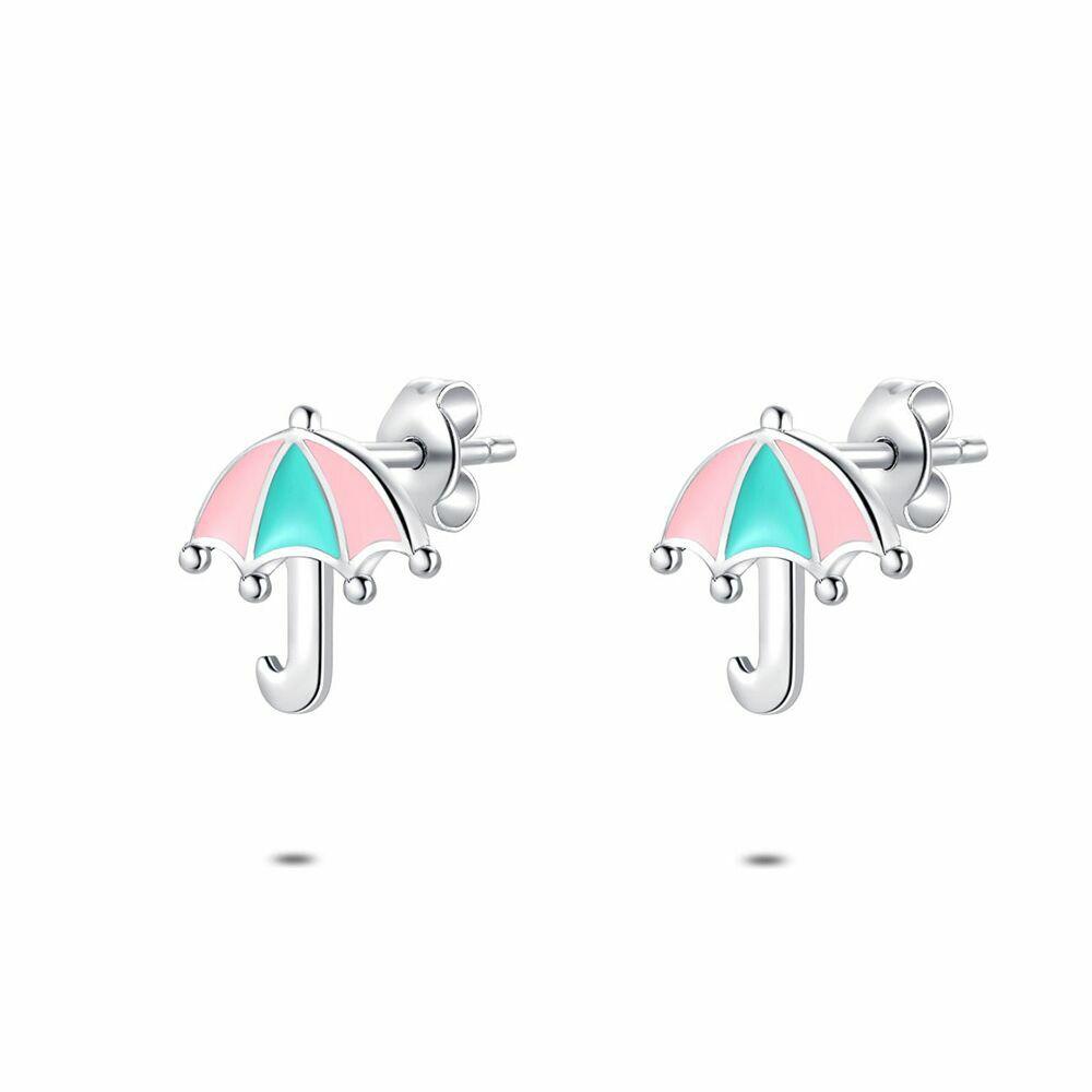 Earrings | Silver Earrings, Pink And Turquoise Umbrella Earrings Earrings