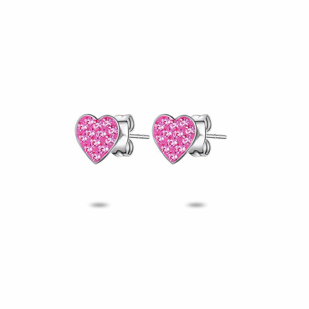 Earrings | Silver Earrings, Pink Heart Earrings Earrings