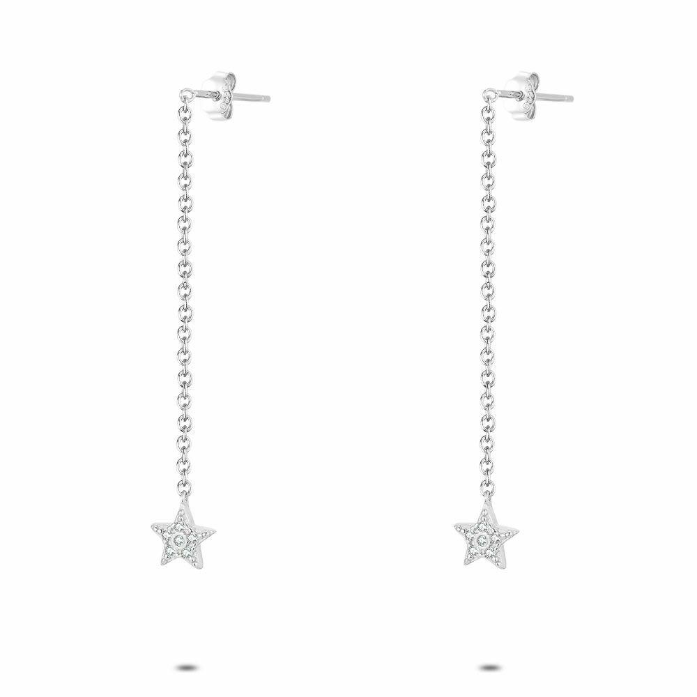 Earrings | Silver Earrings, Star, Stones Earrings Earrings