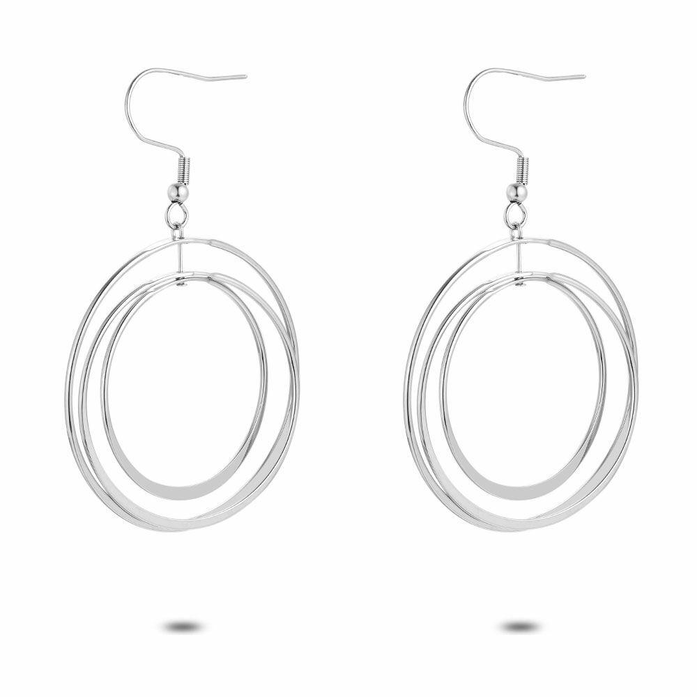 Earrings | Stainless Steel Earrings, 3 Rings Earrings Earrings