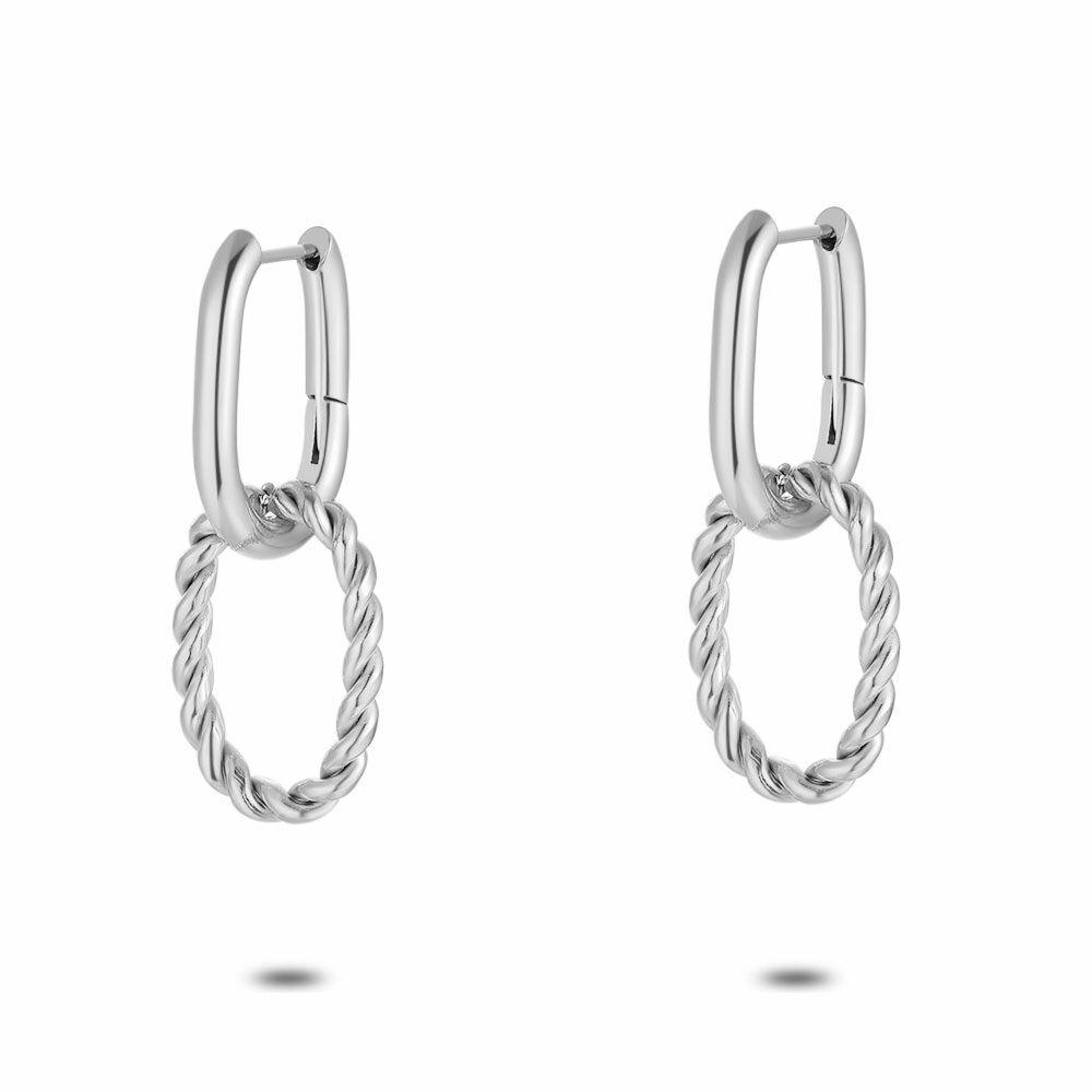 Earrings | Stainless Steel Earrings, Double Oval Hoop Earring Earrings Earrings