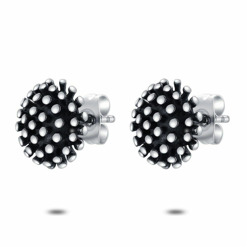 Earrings | Stainless Steel Earrings, Half Sphere With Dots Earrings Earrings