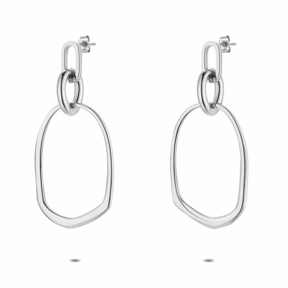 Earrings | Stainless Steel Earrings, Large Open Oval Earrings Earrings