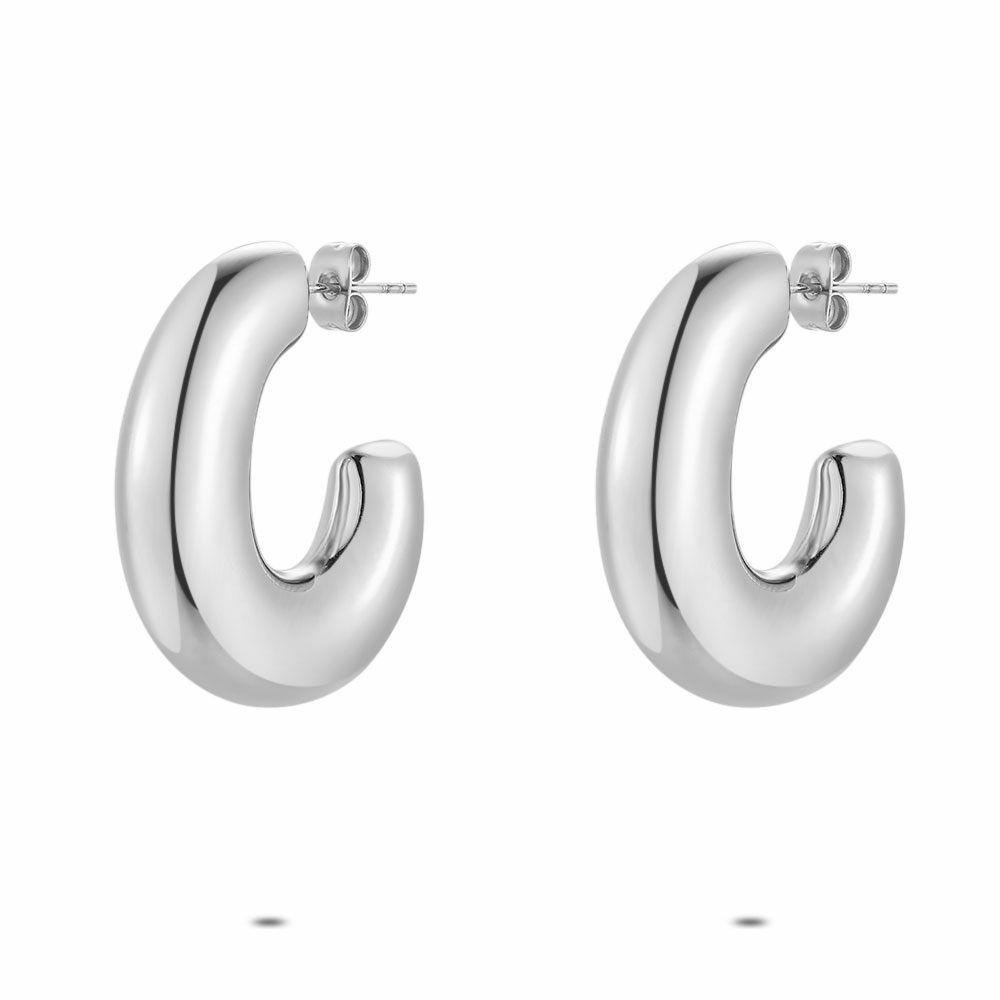 Earrings | Stainless Steel Earrings, Large Oval Hoop Earrings Earrings