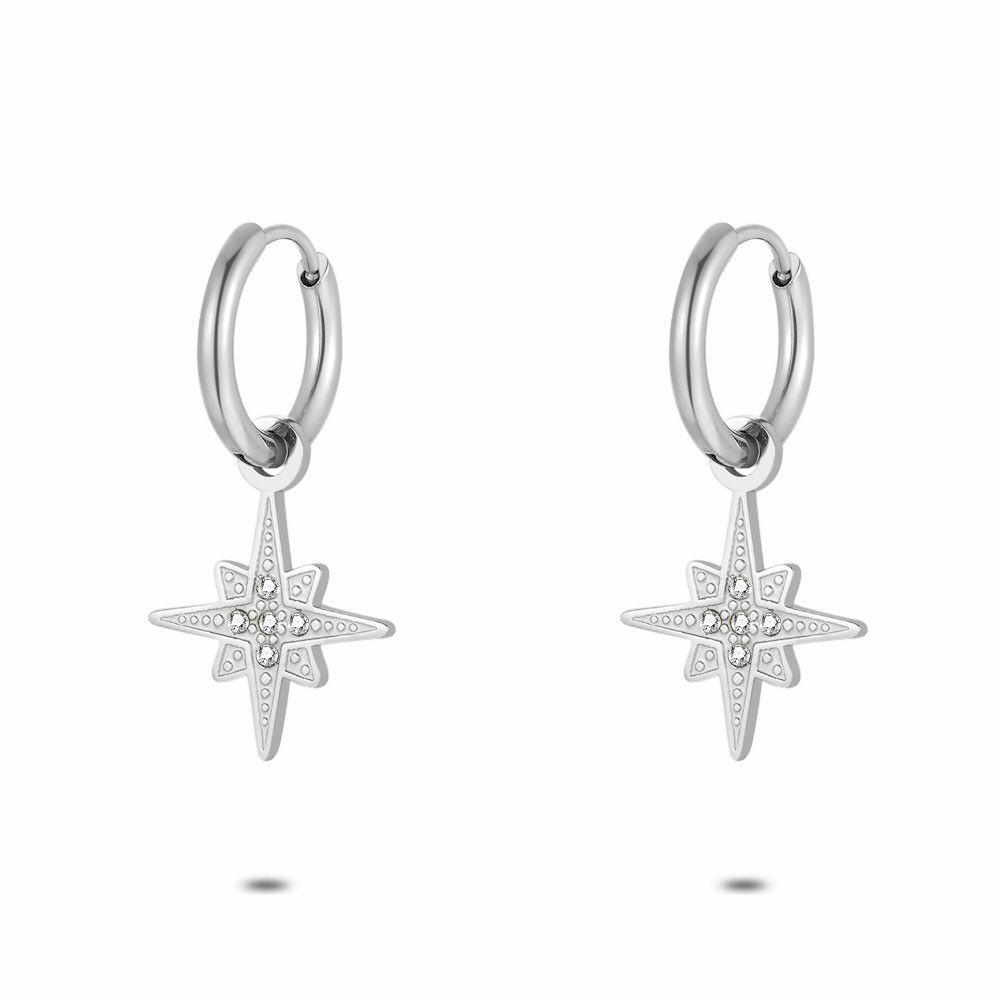 Earrings | Stainless Steel Earrings, Star, Crystals Earrings Earrings