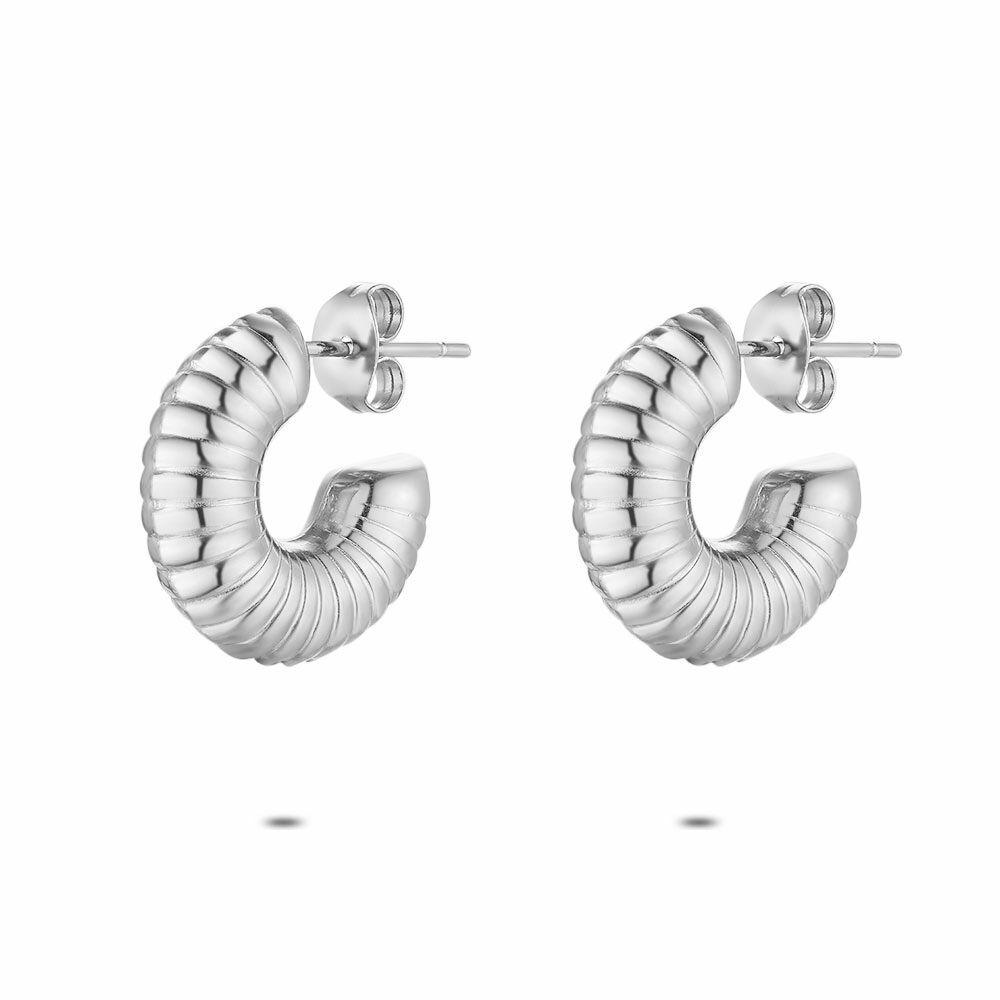 Earrings | Stainless Steel Earrings, Striped Hoop Earrings Earrings