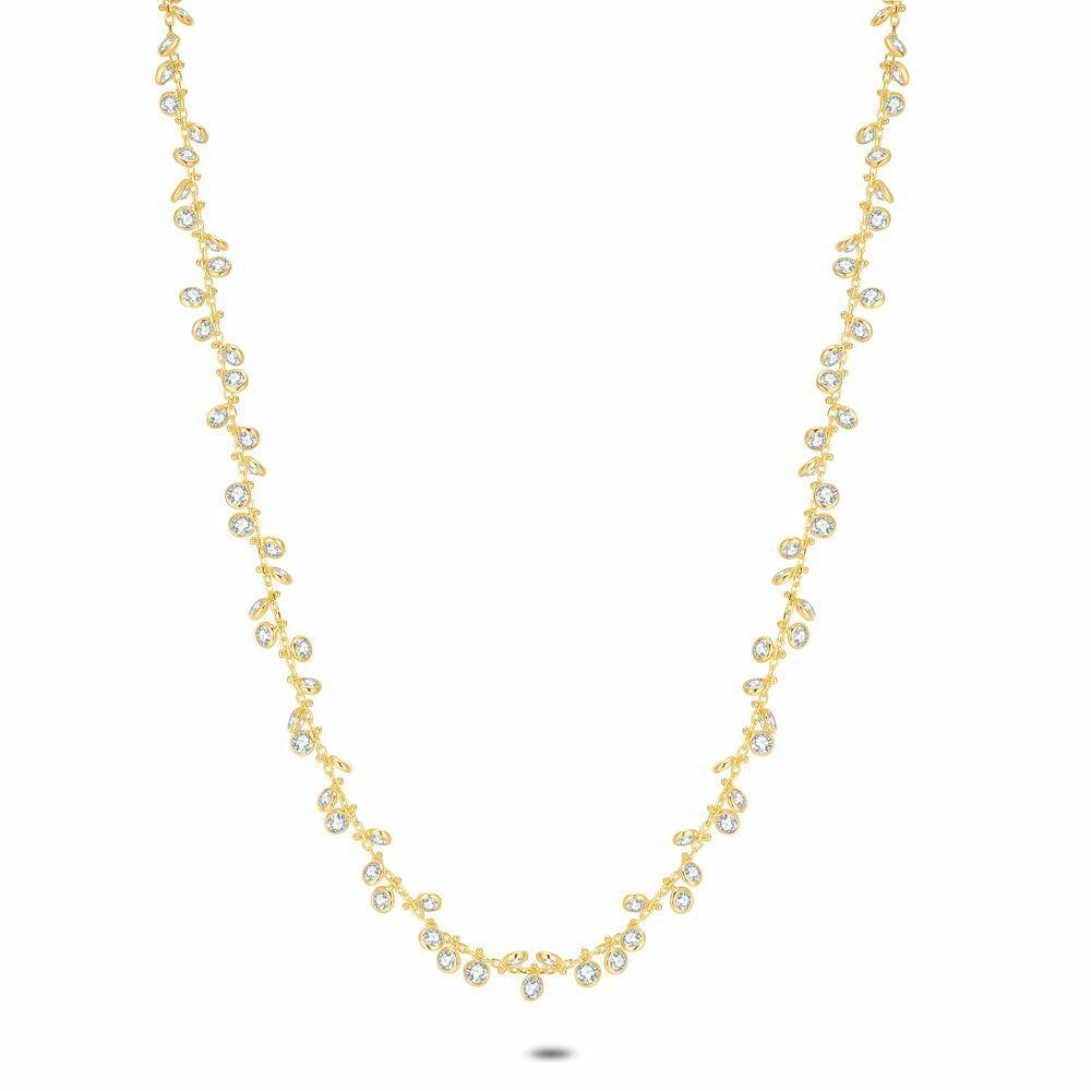 Necklaces | 18Ct Gold Plated Silver Necklace, 106 Hanging Zirconia Necklaces Necklaces