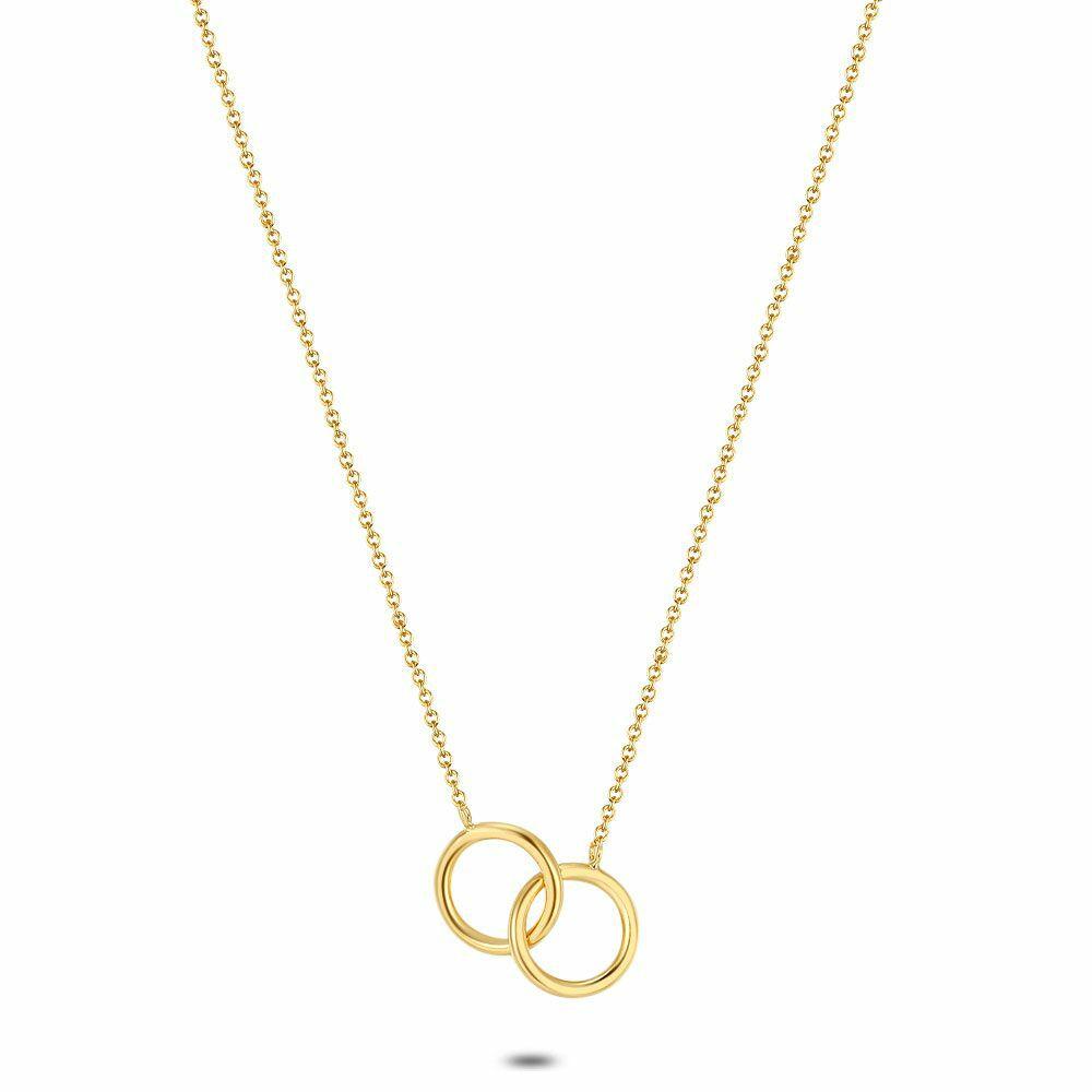 Necklaces | 18Ct Gold Plated Silver Necklace, 2 Circles Necklaces Necklaces