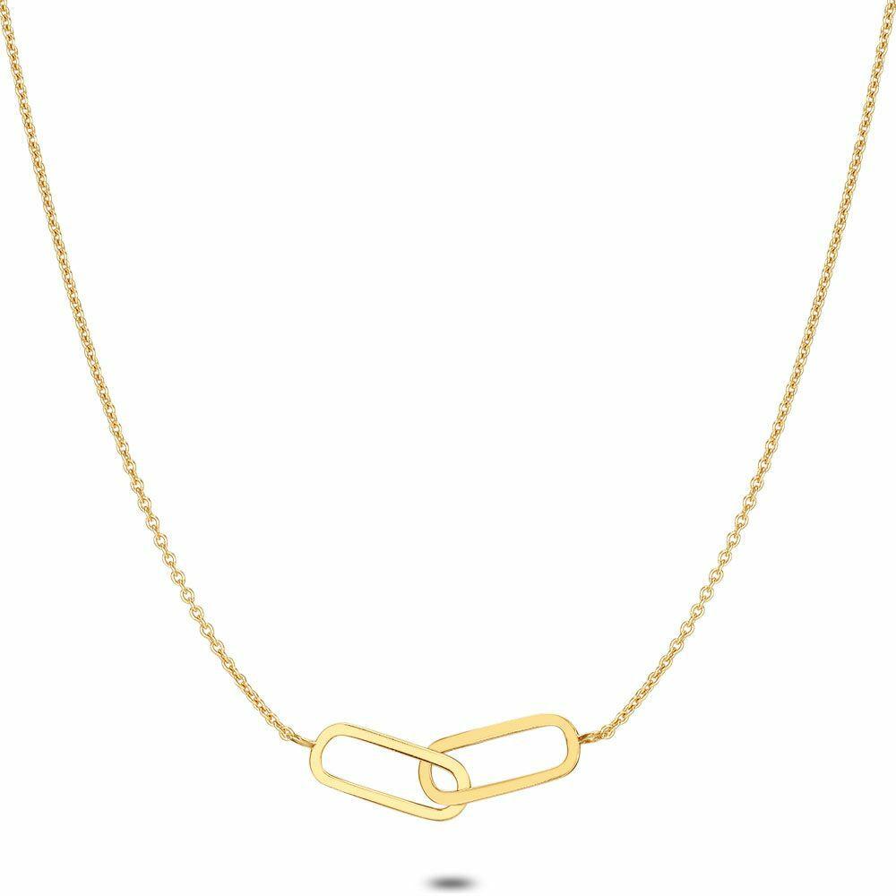 Necklaces | 18Ct Gold Plated Silver Necklace, 2 Oval Links Necklaces Necklaces