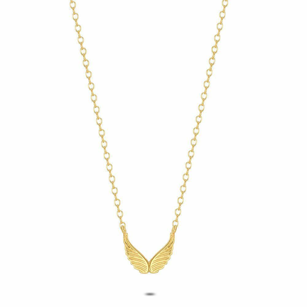 Necklaces | 18Ct Gold Plated Silver Necklace, 2 Wings Necklaces Necklaces