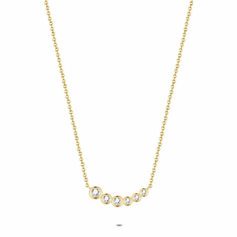 Necklaces | 18Ct Gold Plated Silver Necklace, 6 Stones Necklaces Necklaces