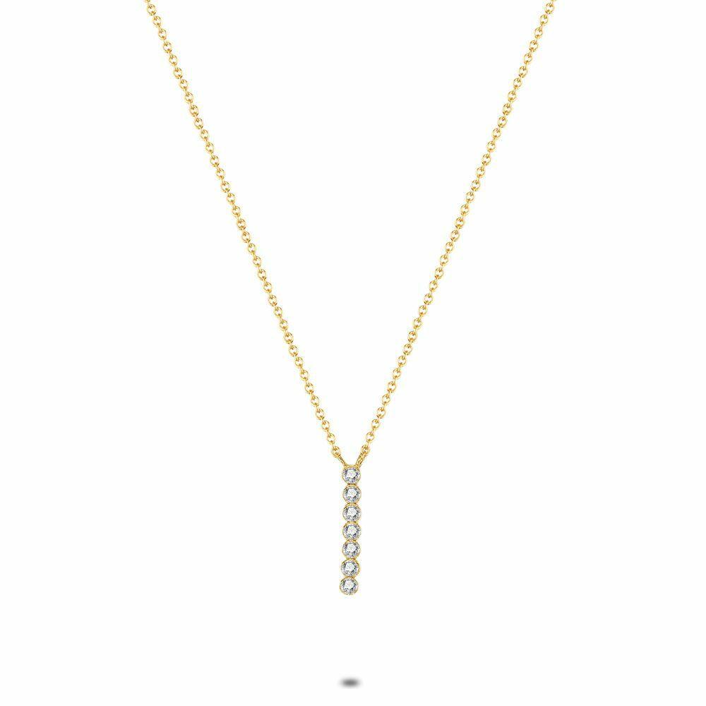 Necklaces | 18Ct Gold Plated Silver Necklace, 7 Hanging Stones Necklaces Necklaces