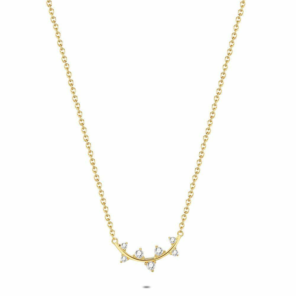 Necklaces | 18Ct Gold Plated Silver Necklace, Arch, Stones Necklaces Necklaces