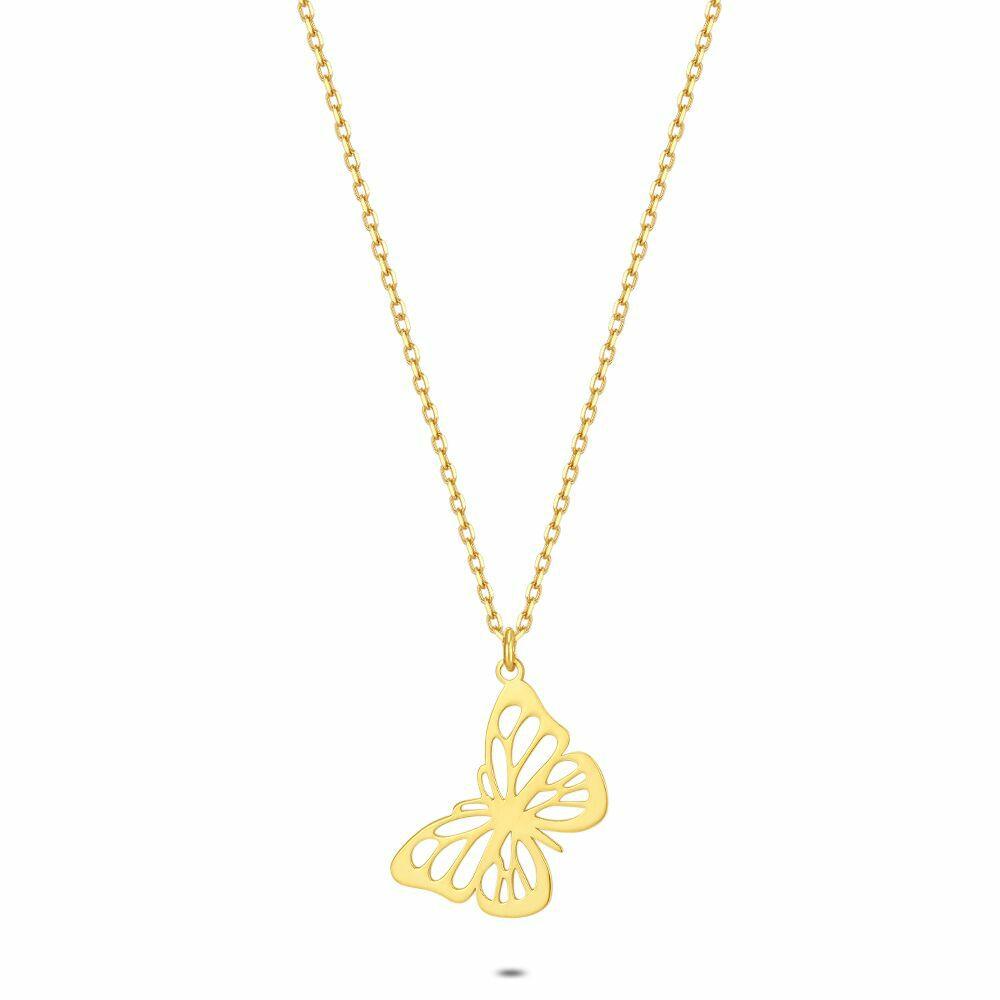 Necklaces | 18Ct Gold Plated Silver Necklace, Butterfly Necklaces Necklaces