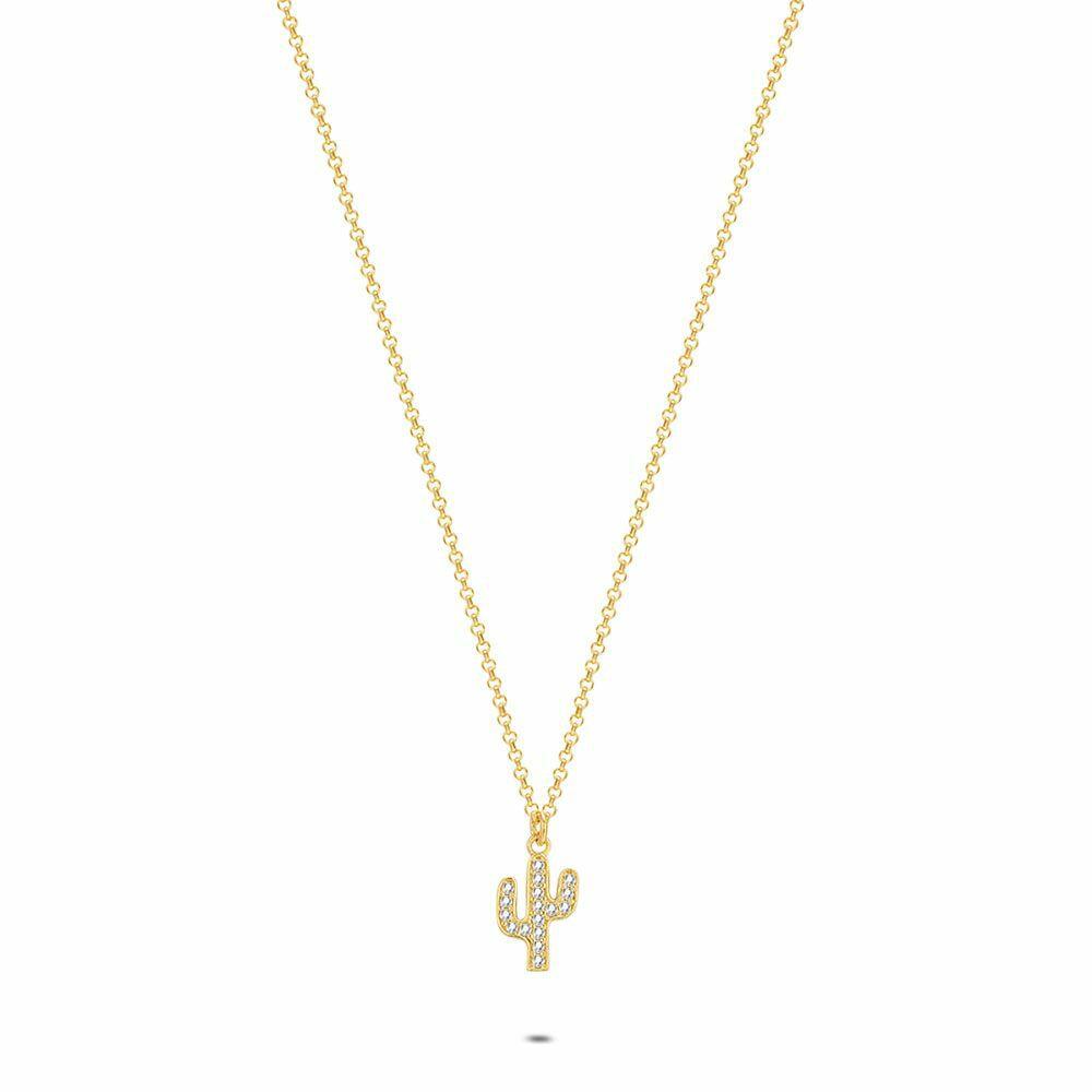 Necklaces | 18Ct Gold Plated Silver Necklace, Cactus Necklaces Necklaces