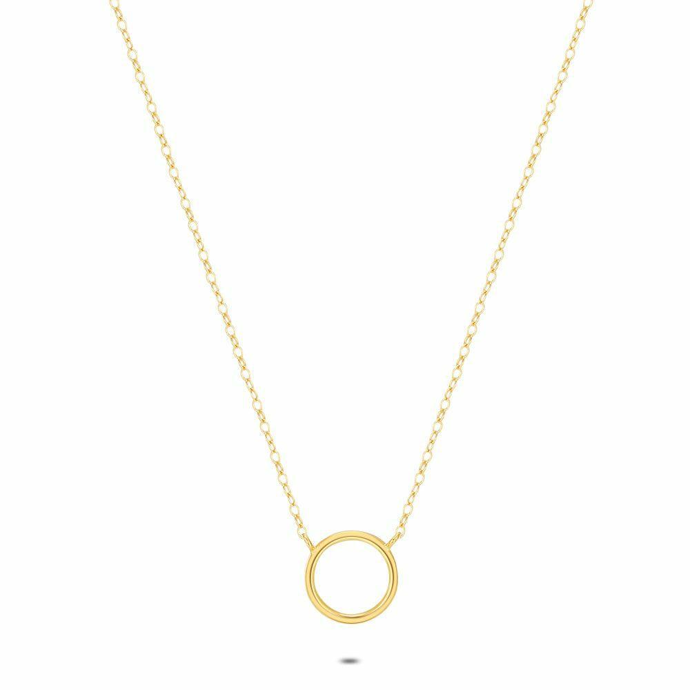 Necklaces | 18Ct Gold Plated Silver Necklace, Circle Necklaces Necklaces