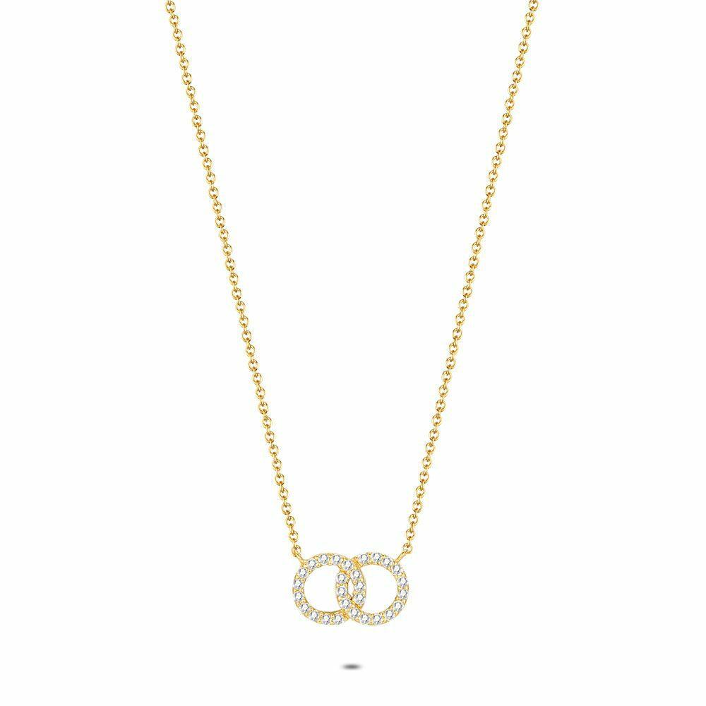 Necklaces | 18Ct Gold Plated Silver Necklace, Circles, Stones Necklaces Necklaces