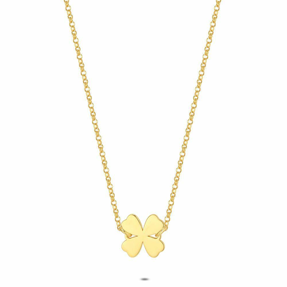 Necklaces | 18Ct Gold Plated Silver Necklace, Clover Necklaces Necklaces