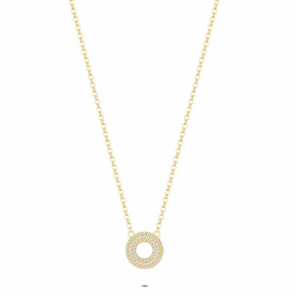 Necklaces | 18Ct Gold Plated Silver Necklace, Donut, Stones Necklaces Necklaces