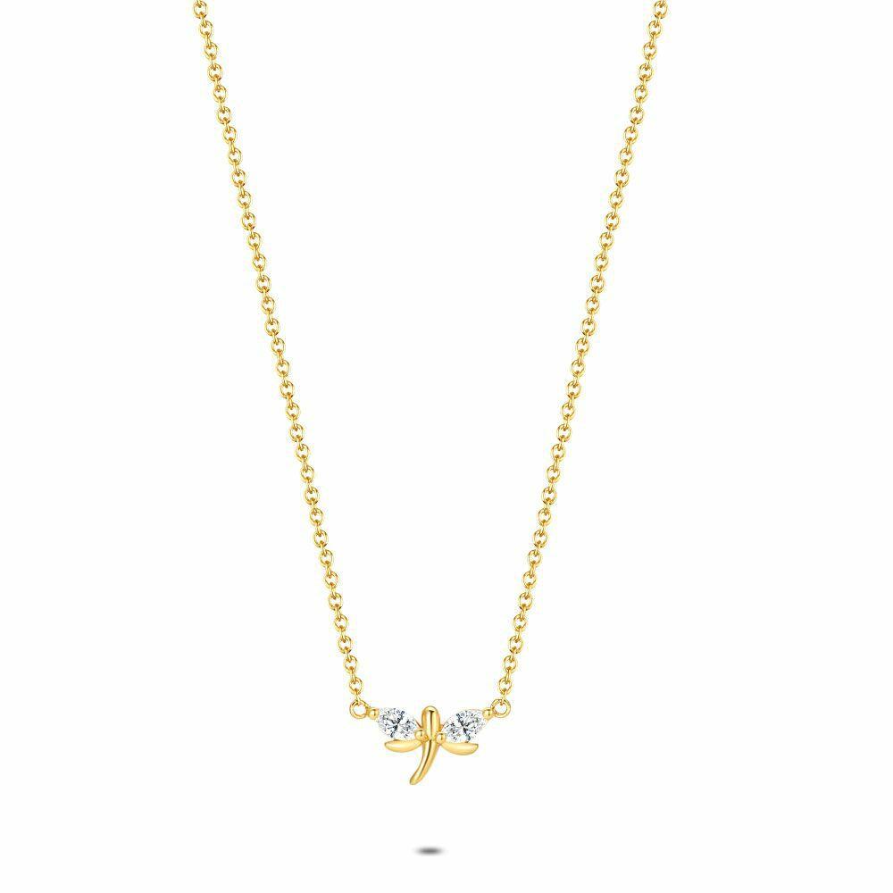 Necklaces | 18Ct Gold Plated Silver Necklace, Dragonfly, Stones Necklaces Necklaces