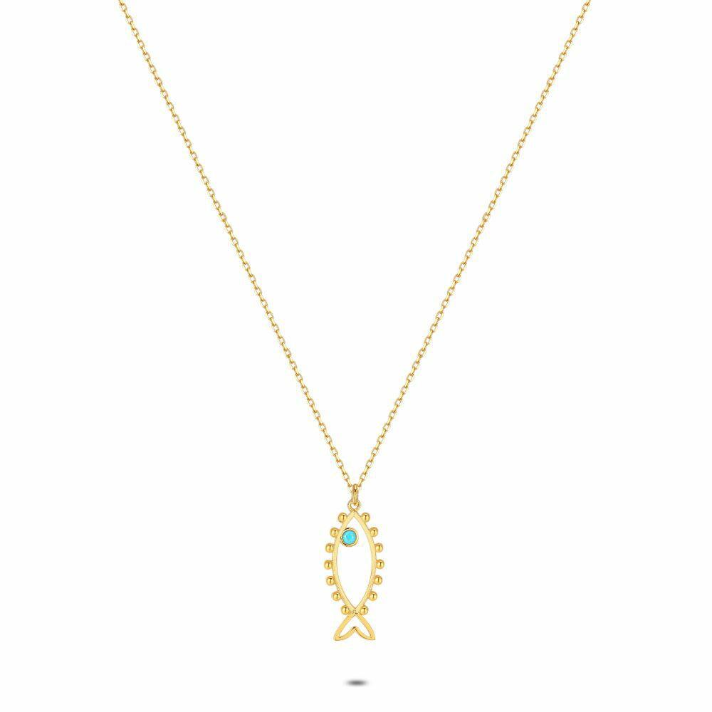 Necklaces | 18Ct Gold Plated Silver Necklace, Fish Necklaces Necklaces