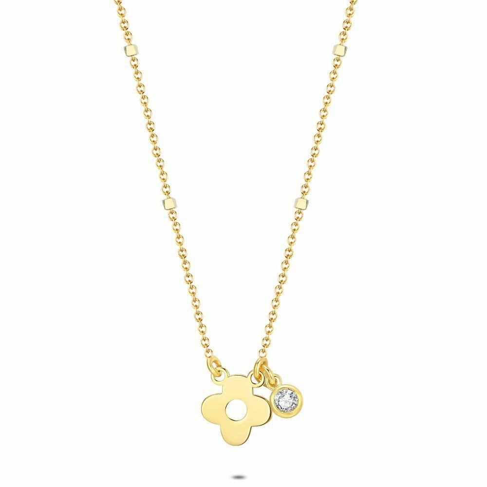 Necklaces | 18Ct Gold Plated Silver Necklace, Flower Necklaces Necklaces