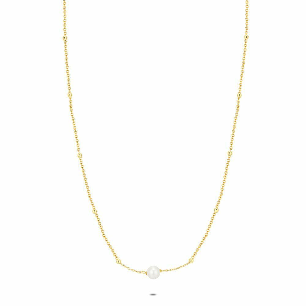 Necklaces | 18Ct Gold Plated Silver Necklace, Fresh Water Pearl Necklaces Necklaces