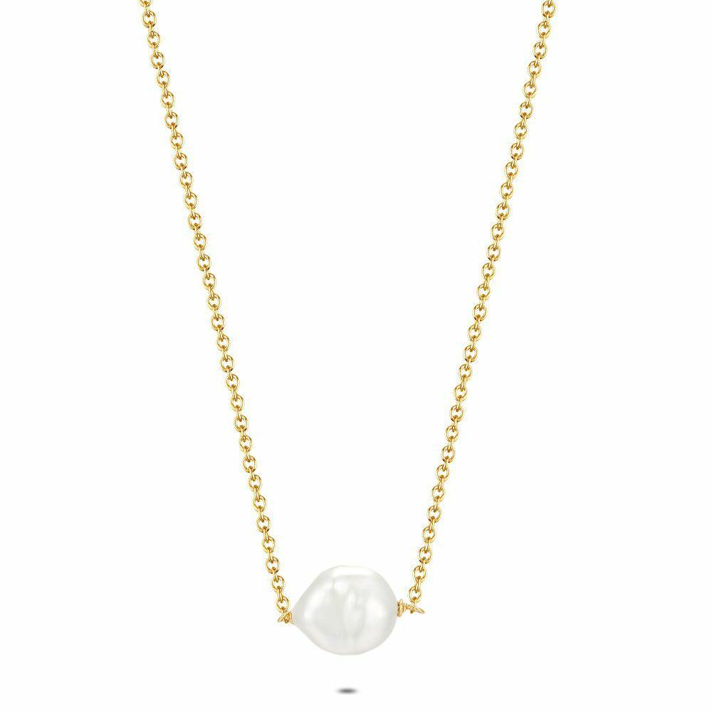 Necklaces | 18Ct Gold Plated Silver Necklace, Fresh Water Pearl Necklaces Necklaces