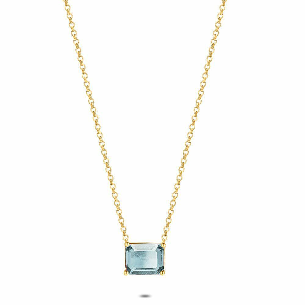 Necklaces | 18Ct Gold Plated Silver Necklace, Grey Zirconia Necklaces Necklaces