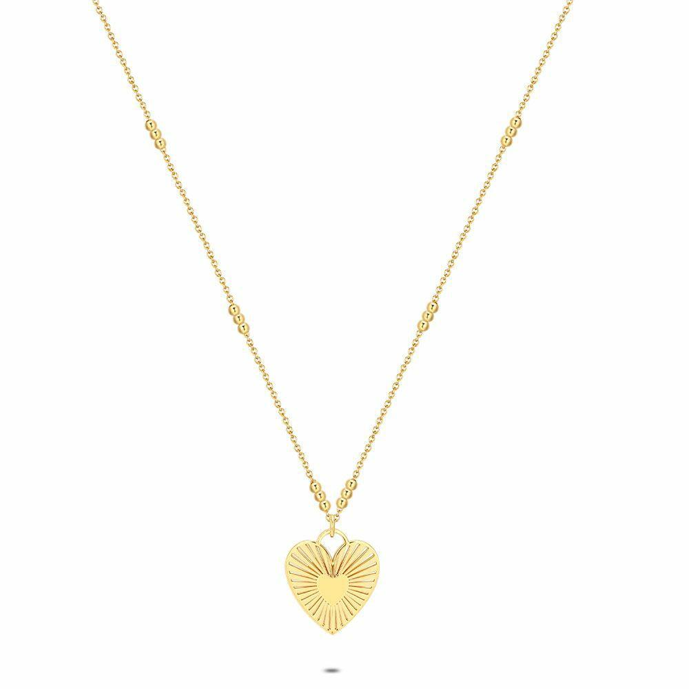 Necklaces | 18Ct Gold Plated Silver Necklace, Heart Necklaces Necklaces