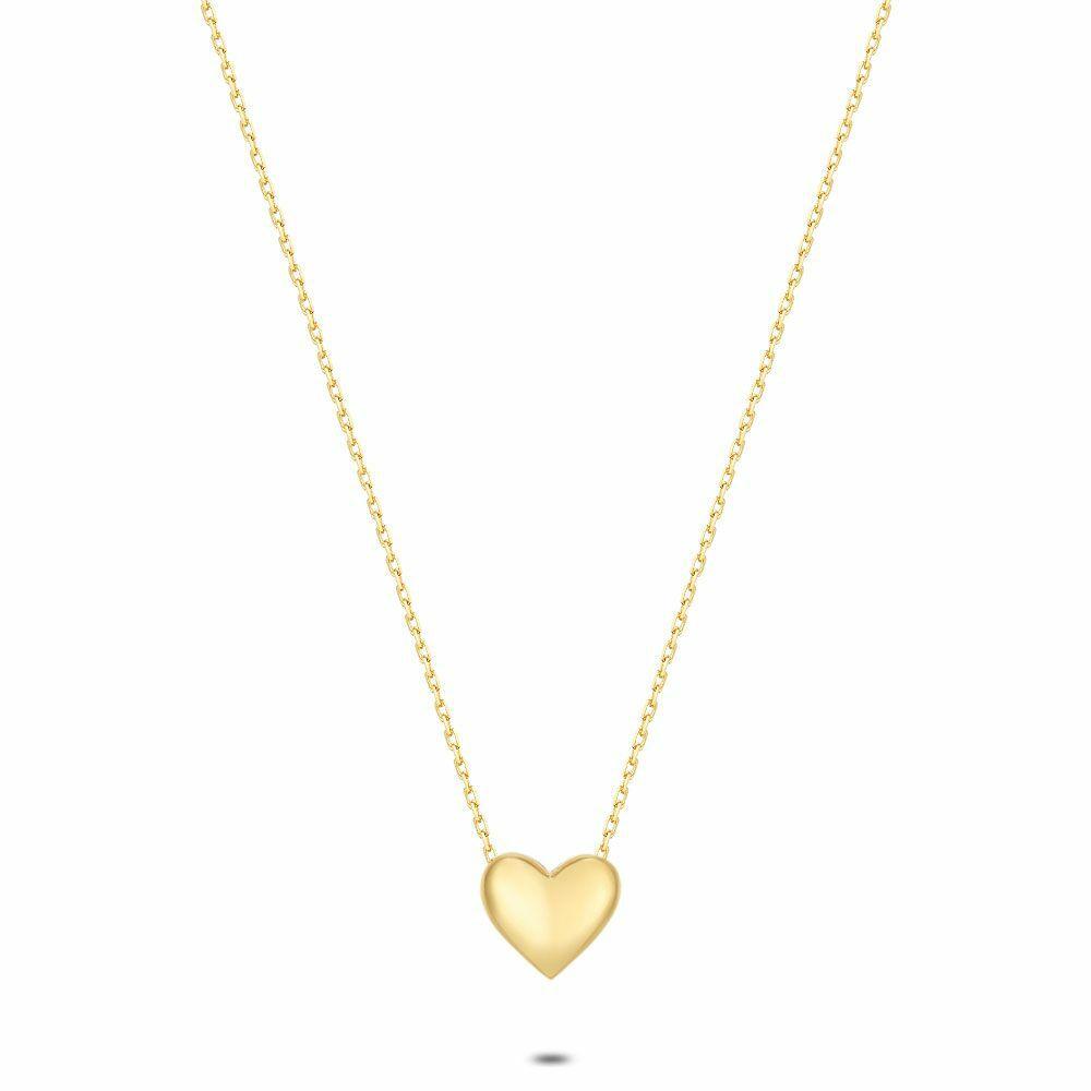 Necklaces | 18Ct Gold Plated Silver Necklace, Heart Necklaces Necklaces