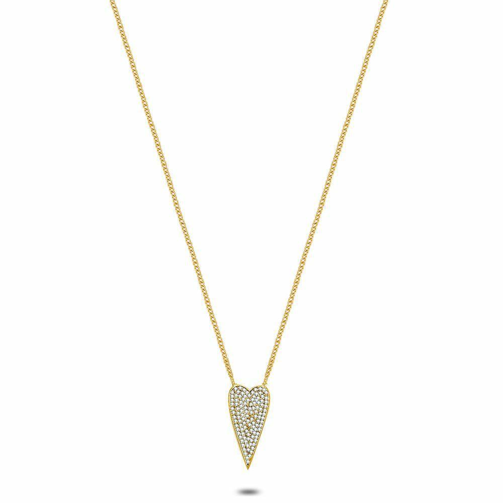 Necklaces | 18Ct Gold Plated Silver Necklace, Heart Necklaces Necklaces