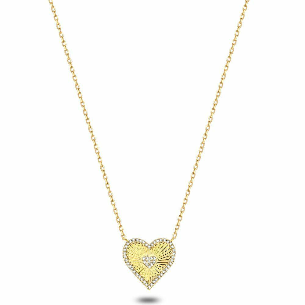 Necklaces | 18Ct Gold Plated Silver Necklace, Heart Necklaces Necklaces