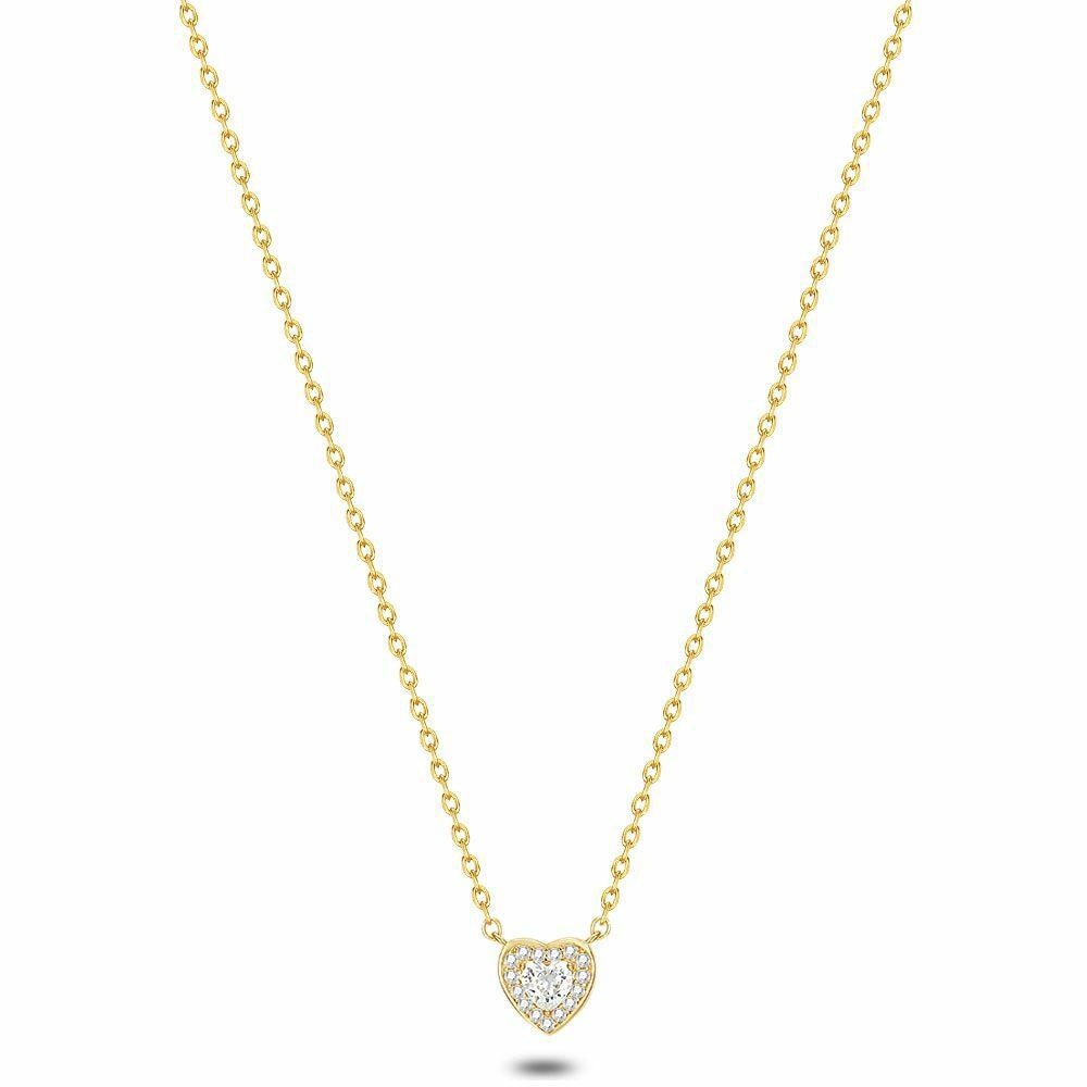 Necklaces | 18Ct Gold Plated Silver Necklace, Heart Necklaces Necklaces