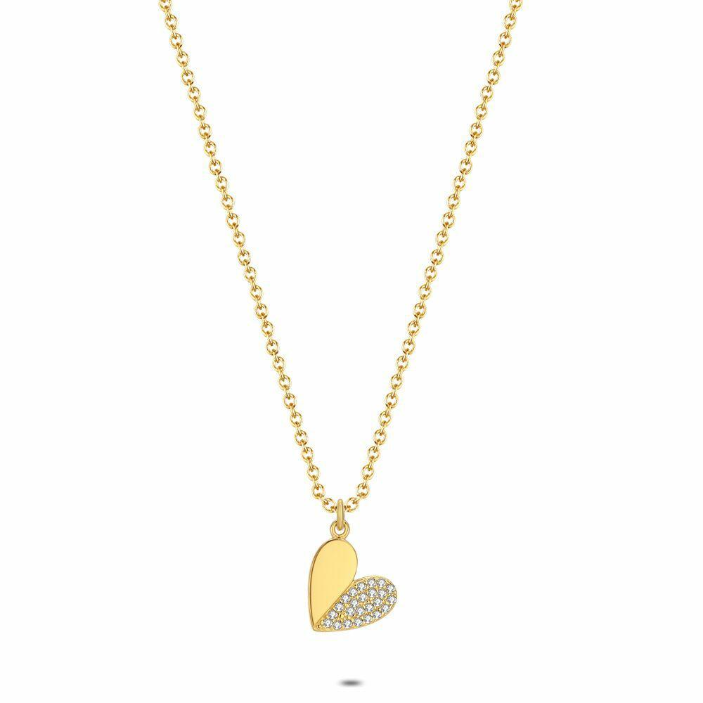 Necklaces | 18Ct Gold Plated Silver Necklace, Heart Necklaces Necklaces